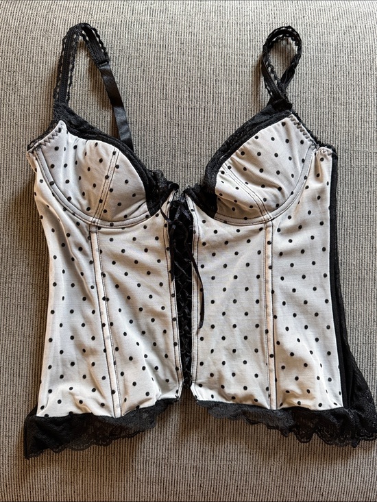 Other - Polka Dot Lace Trim Bustier Corset